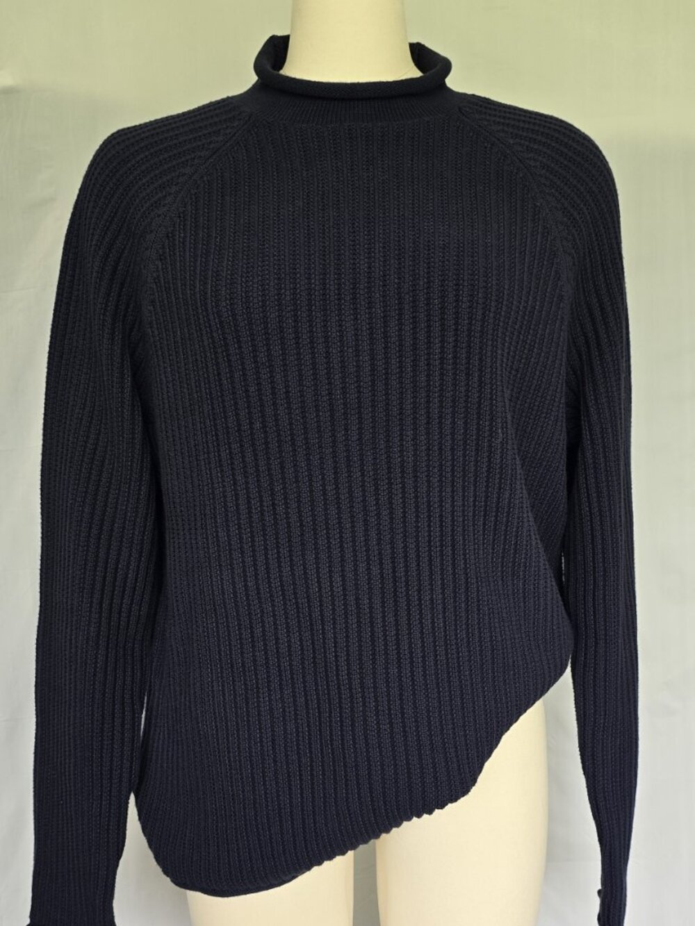 J.Crew Heritage Cotton Shaker Rib Rollneck Sweater NWT Navy Blue Small